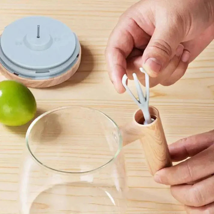 400ml Electric Self-Stirring Mug with Wooden Handle